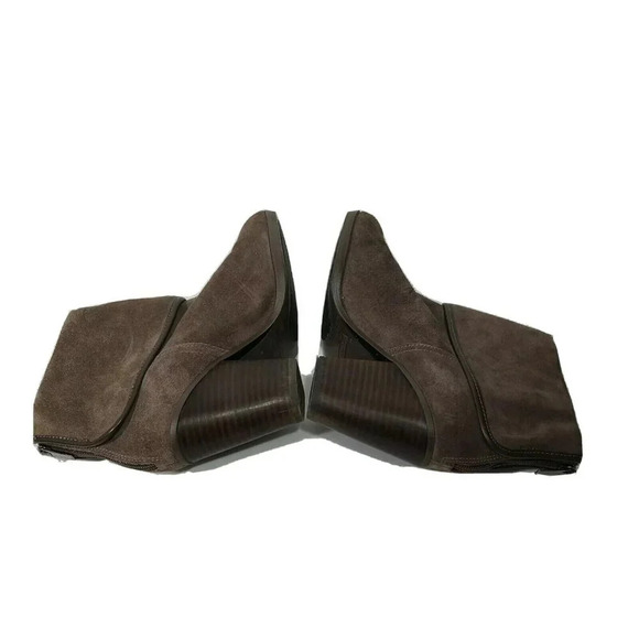 Vince Camuto Booties Suede Leather Women Size 8.5 Brown Zip Closure Block Heel - Picture 5 of 10